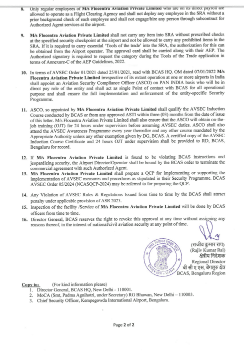 Security Programme Approval (Banglore International Airport) Image 2